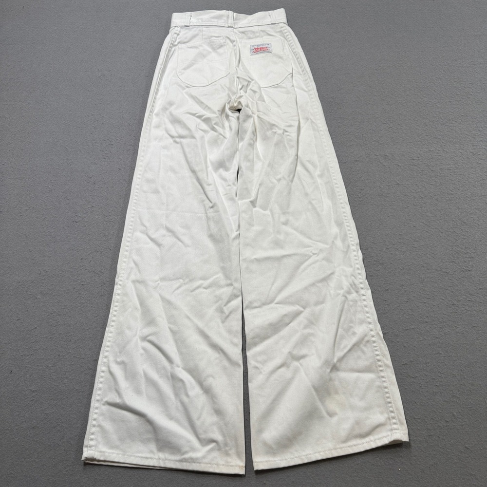 Vintage 70s Levis Bell Bottoms Womens 24/2 White Elephant Bells High Rise Hippie - Picture 2 of 8